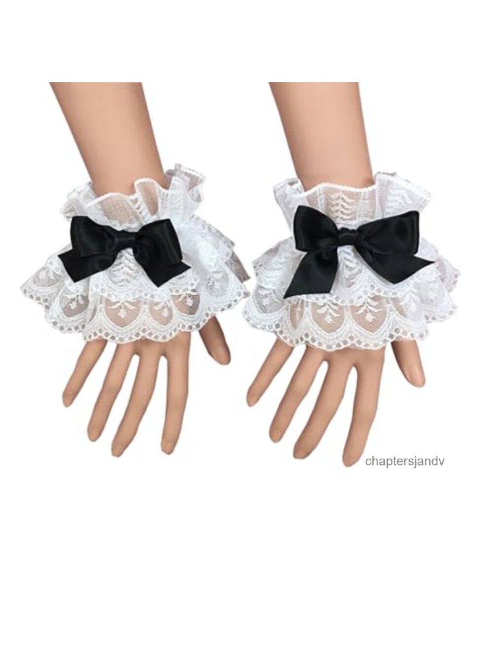 Lace Wrist Cuffs Ruffled Floral Cotton Nylon Bow Cosplay Accessories